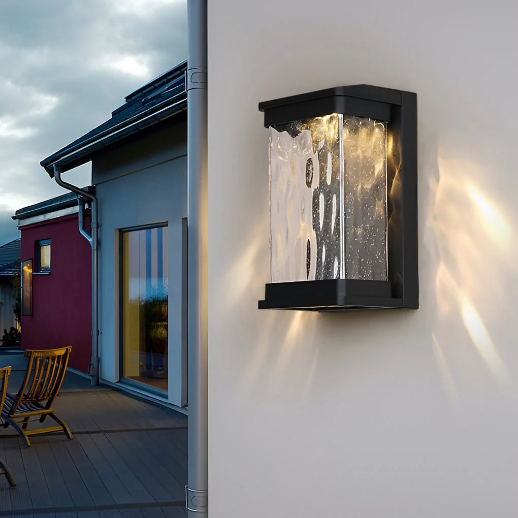 Exclusive Waterproof Creative Glass LED Black Modern Outdoor Wall Sconce Lighting Efficient