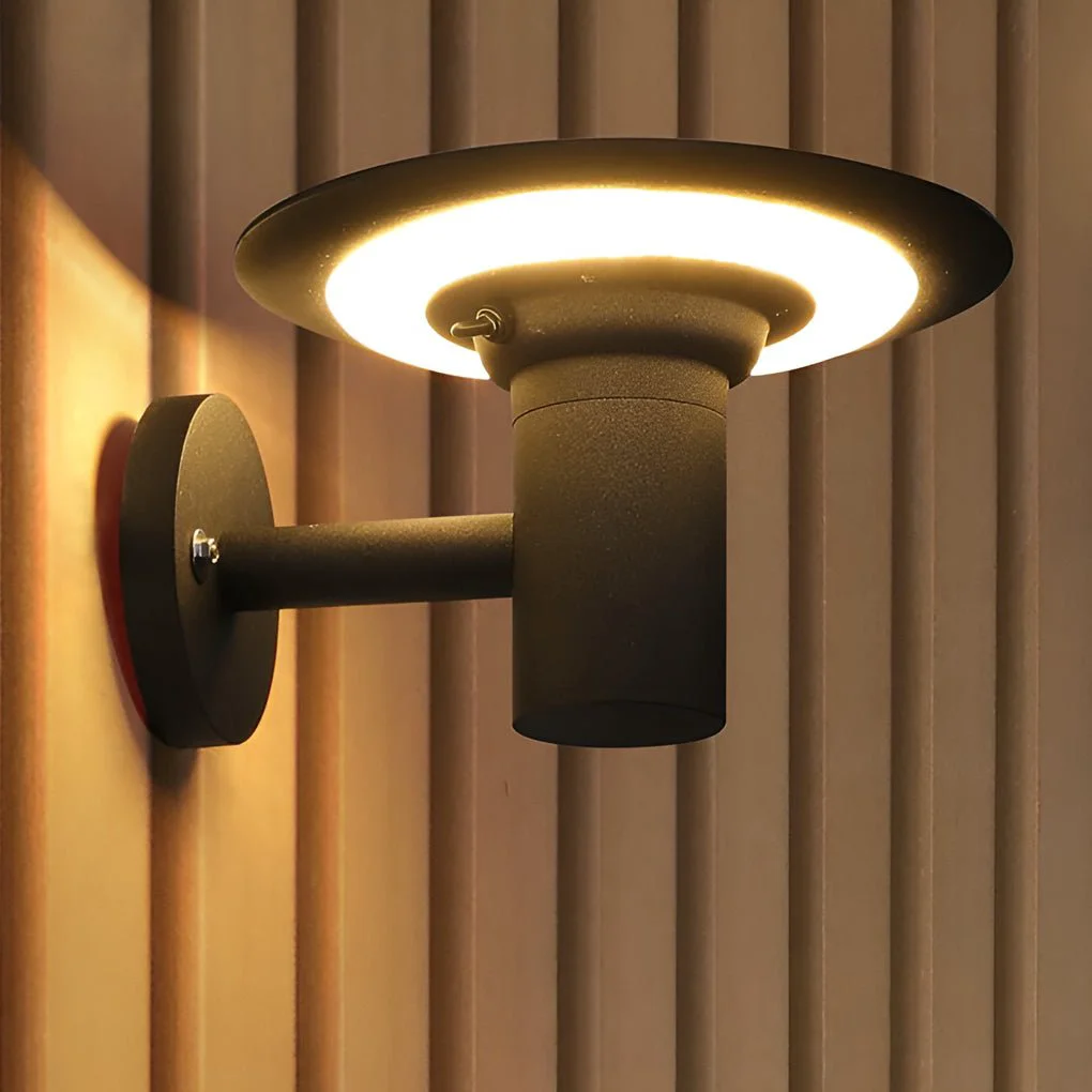 Fashionable Round UFO-shaped LED Waterproof Solar Modern Outdoor Sconces Wall Lamp Outstanding