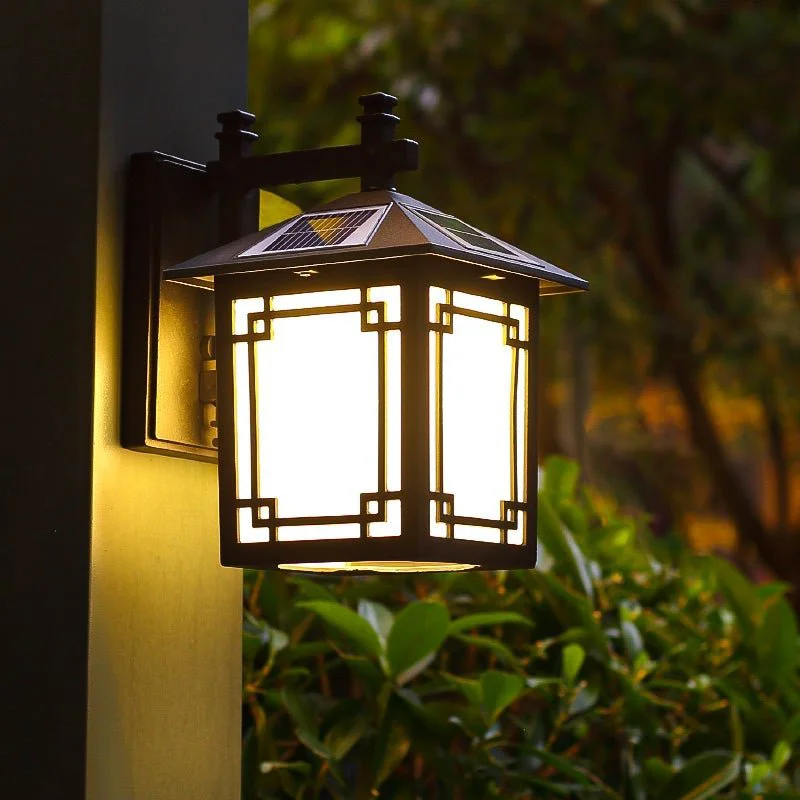 Refined Up Down Lighting Waterproof Black Vintage Solar Lights Outdoor Lanterns High-Grade