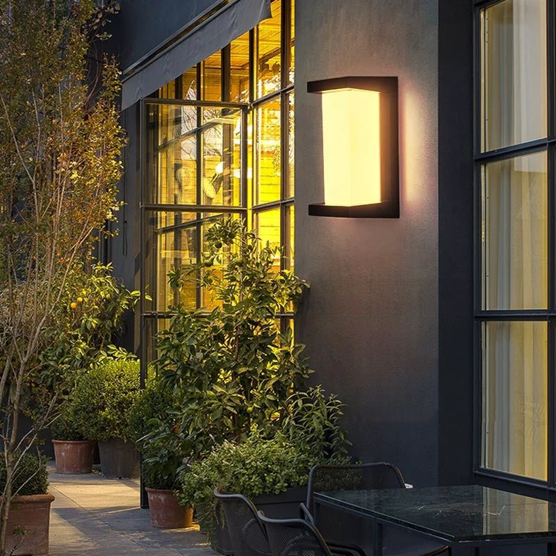 Eco-Friendly Creative Geometric Waterproof Black Modern Outdoor Wall Lights Wall Lamp Green