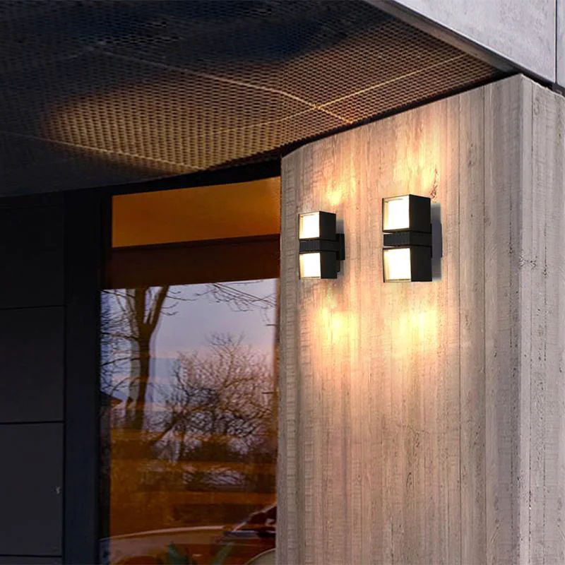 Top-Quality Adjustable Square Lamps Up And Down Lighting Black Outdoor Wall Lights High-Quality