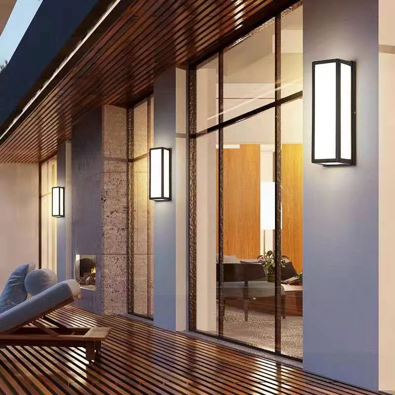 High-Quality Rectangular Minimalist LED Waterproof Black Modern Outdoor Wall Lights Prestigious