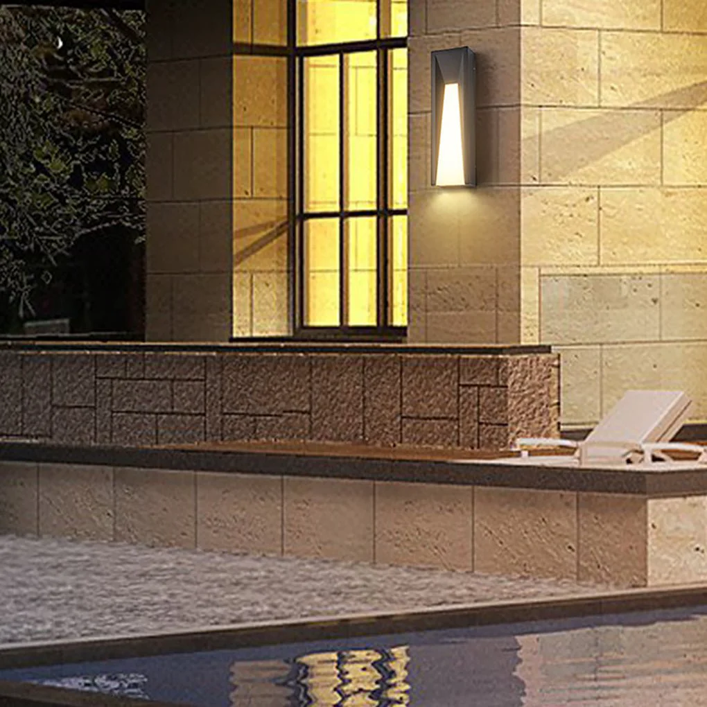 Prestigious Arched Trapezoid Waterproof Black LED Modern Outdoor Wall Lights Wall Lamp Enhanced