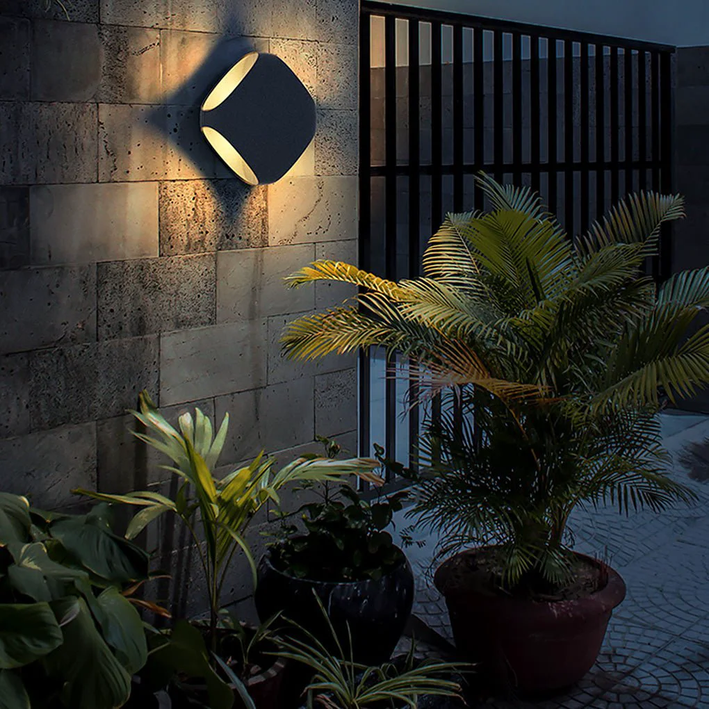 Fine Square LED Waterproof Black Modern Outdoor Wall Lights Fence Post Lights Smooth