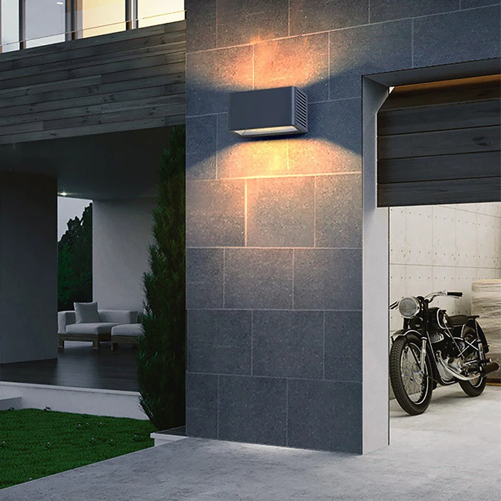 Traditional Rectangle LED Waterproof Nordic Up and Down Lights Outdoor Wall Lights Sconces Safe