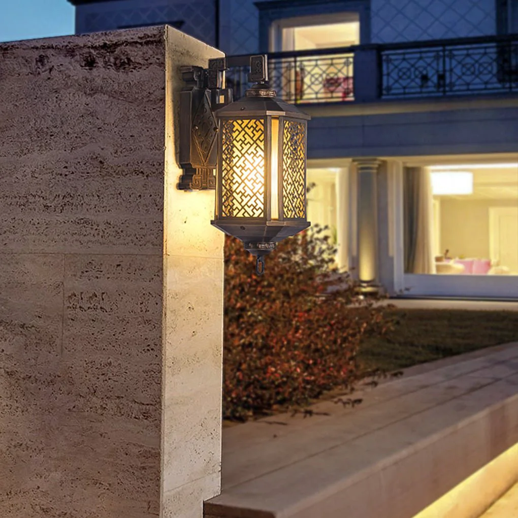 Versatile Classical Hollow Pattern Outdoor Waterproof Wall Lamp for Villa Courtyard Corridor Detailed
