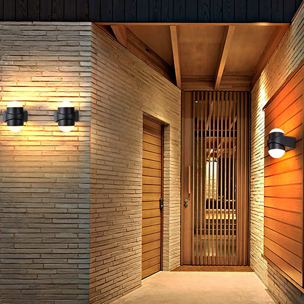 First-Class Round Waterproof LED Black Modern Up and Down Lights Outdoor Wall Sconces Sustainable