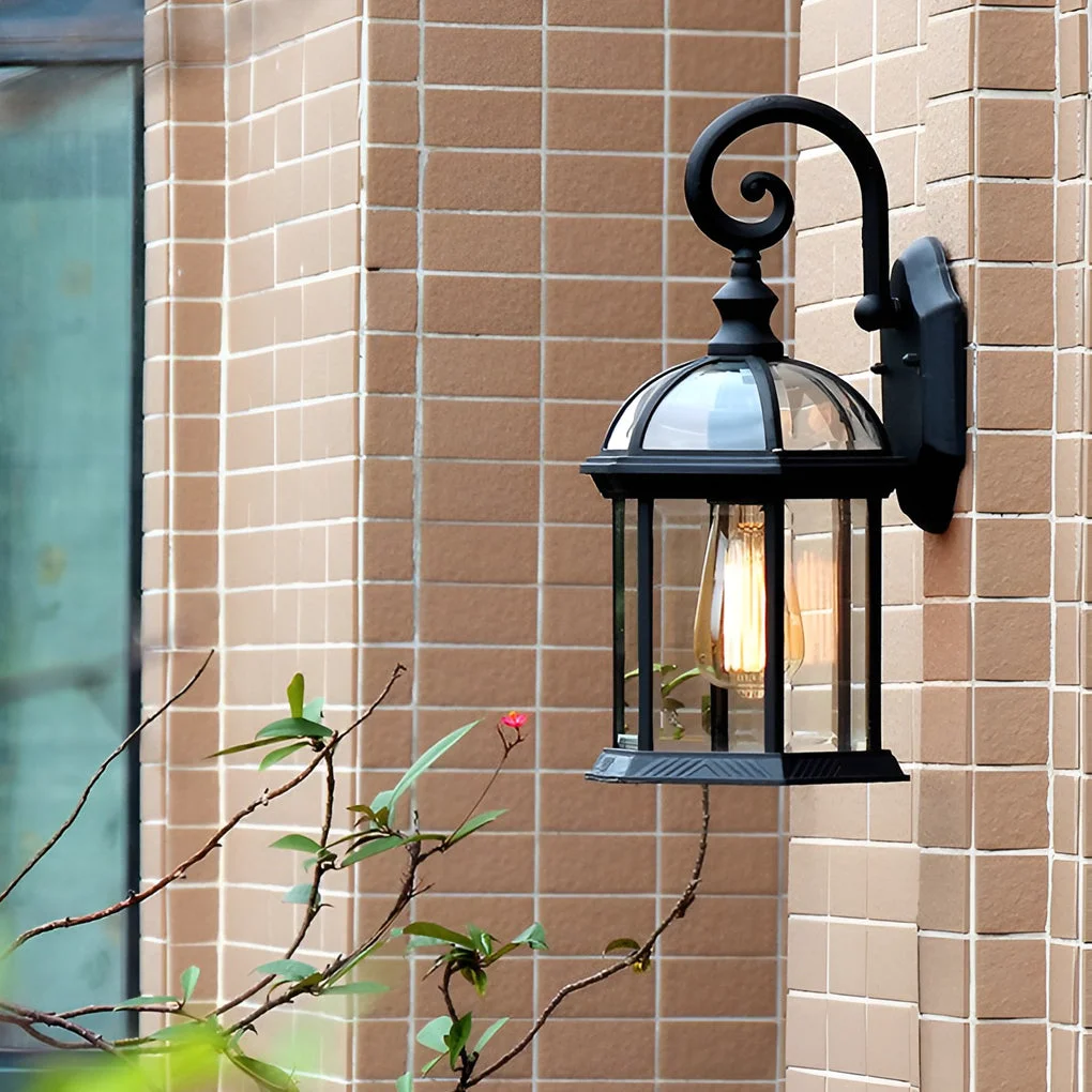 Luxury Double-layer Waterproof Glass E27 Vintage Wall Sconce Lighting Wall Lamp Organic