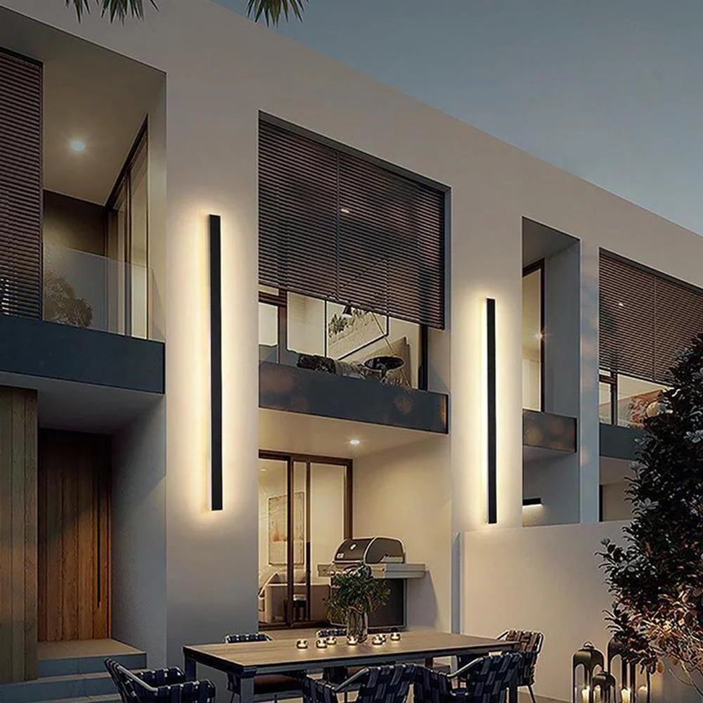High-Quality Outdoor Waterproof Long Strip Metal Black Modern LED Outdoor Wall Lights Official