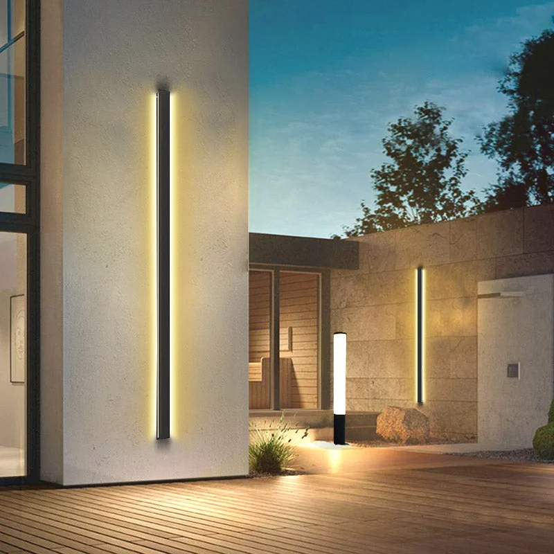 Original Design Long Strip LED Waterproof Black Minimalist Outdoor Wall Lights Exterior Lights Elite