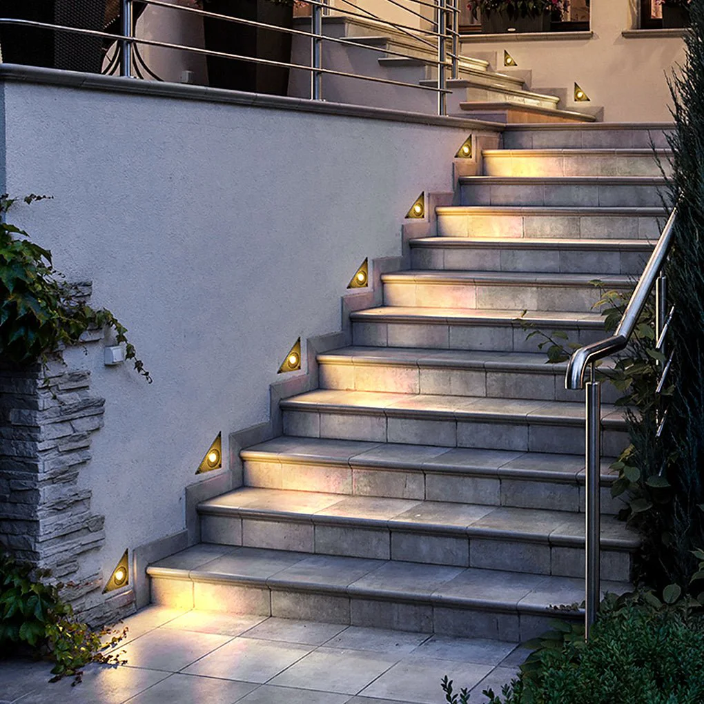 Sophisticated Outdoor LED Embedded Steps Stairs Lights Waterproof for Courtyard Lawn Garden Traditional
