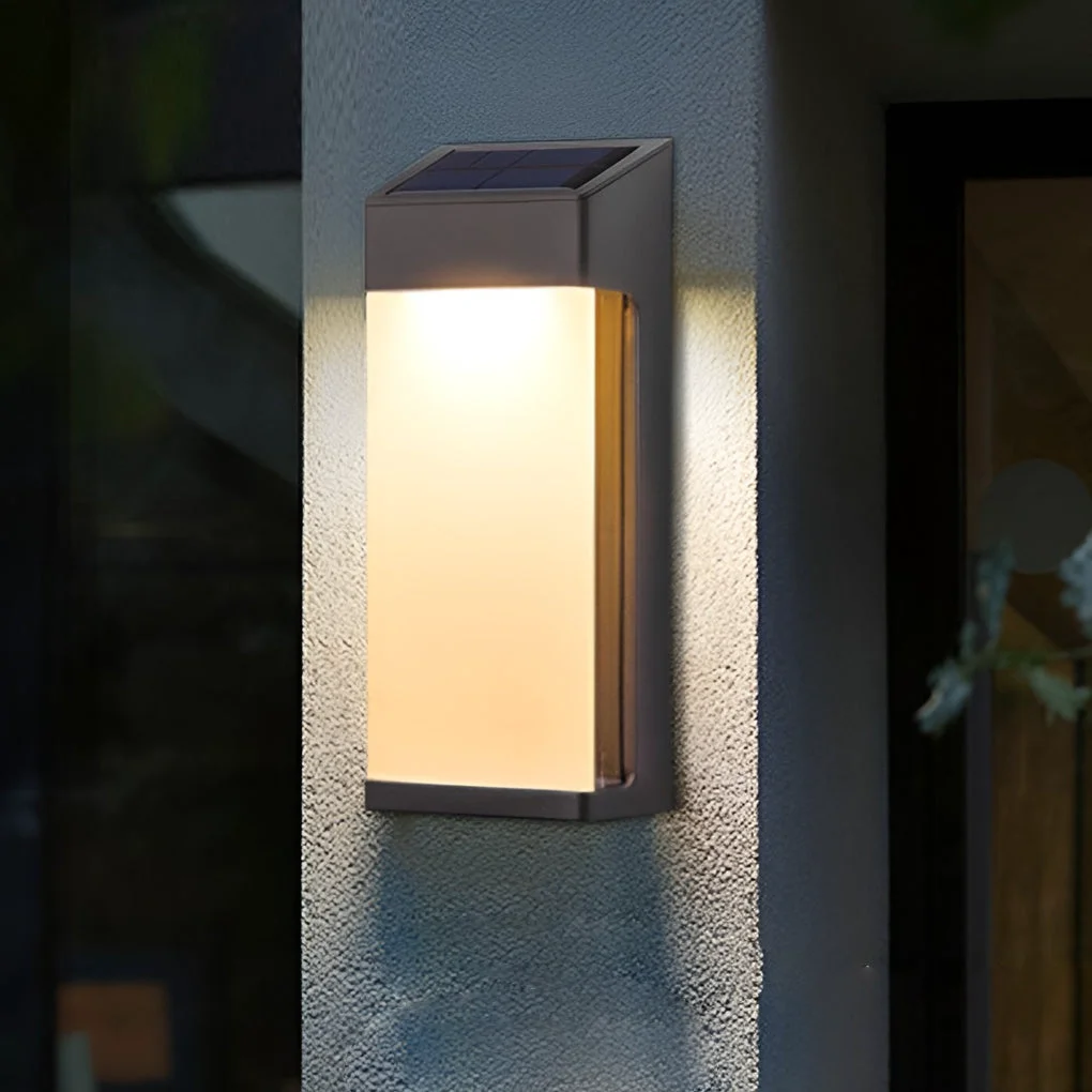 World-Class 2 Pcs Rectangular LED Light-controlled Waterproof Outdoor Solar Sconce Lighting Exceptional