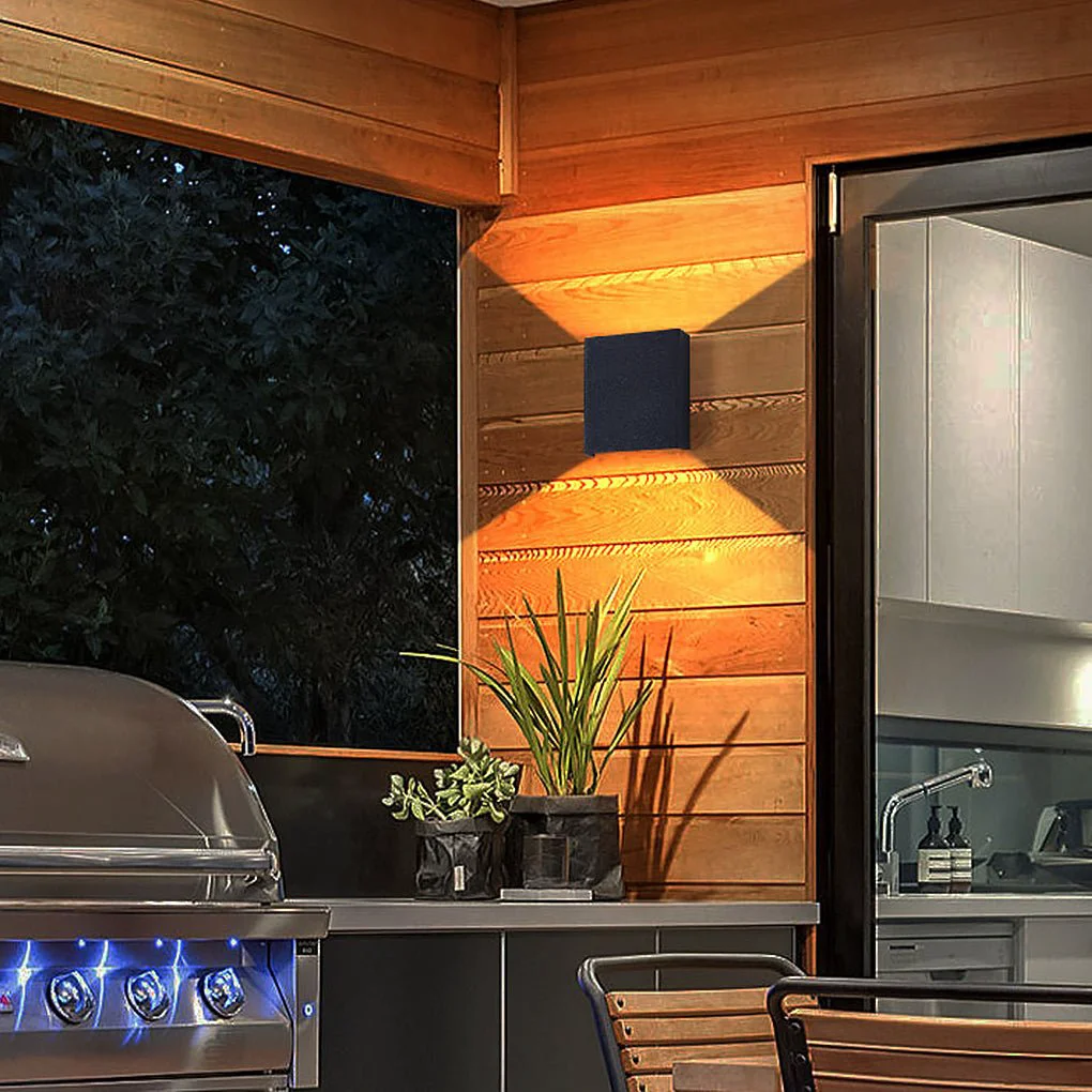 Detailed Waterproof Square LED up and down Lighting Modern Outdoor Wall Lights Easy-to-Use