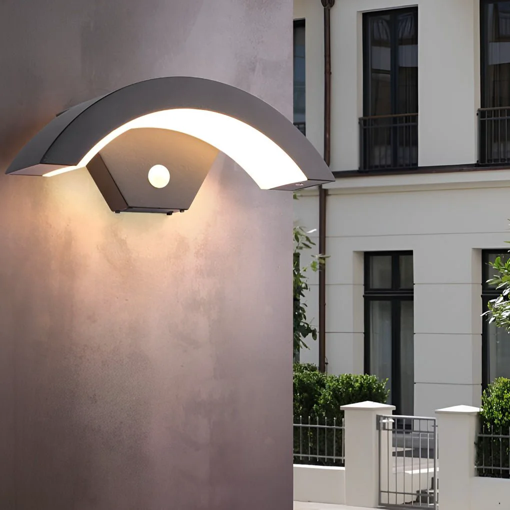 High-Grade Creative Moon Curved Wall Sconce Motion Sensor Waterproof LED Wall Lamp Outdoor Indoor Flexible