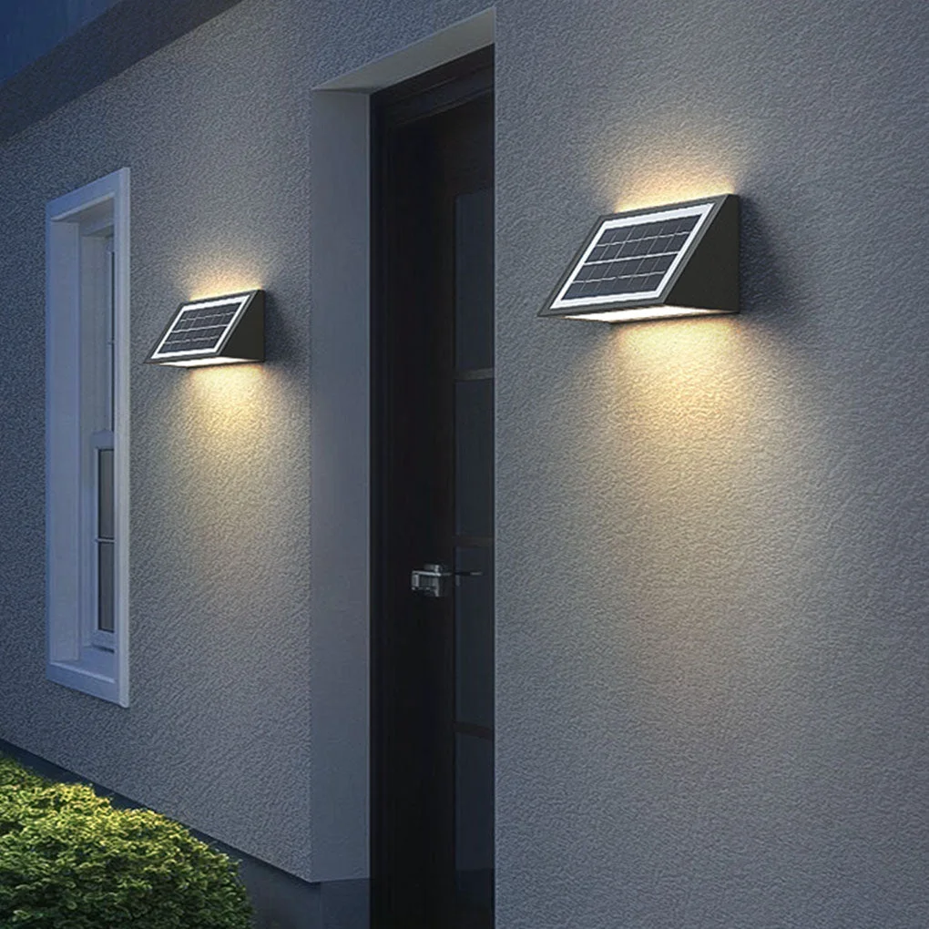 Waterproof Minimalist LED Up Donw Lighting Solar Outdoor Wall Lights Soft