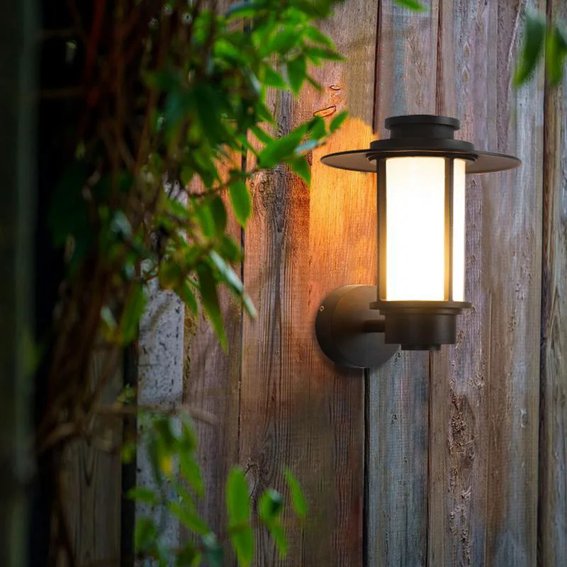 Convenient Top Hats Shape Aluminum LED Waterproof Black Retro Outdoor Wall Lights Clean