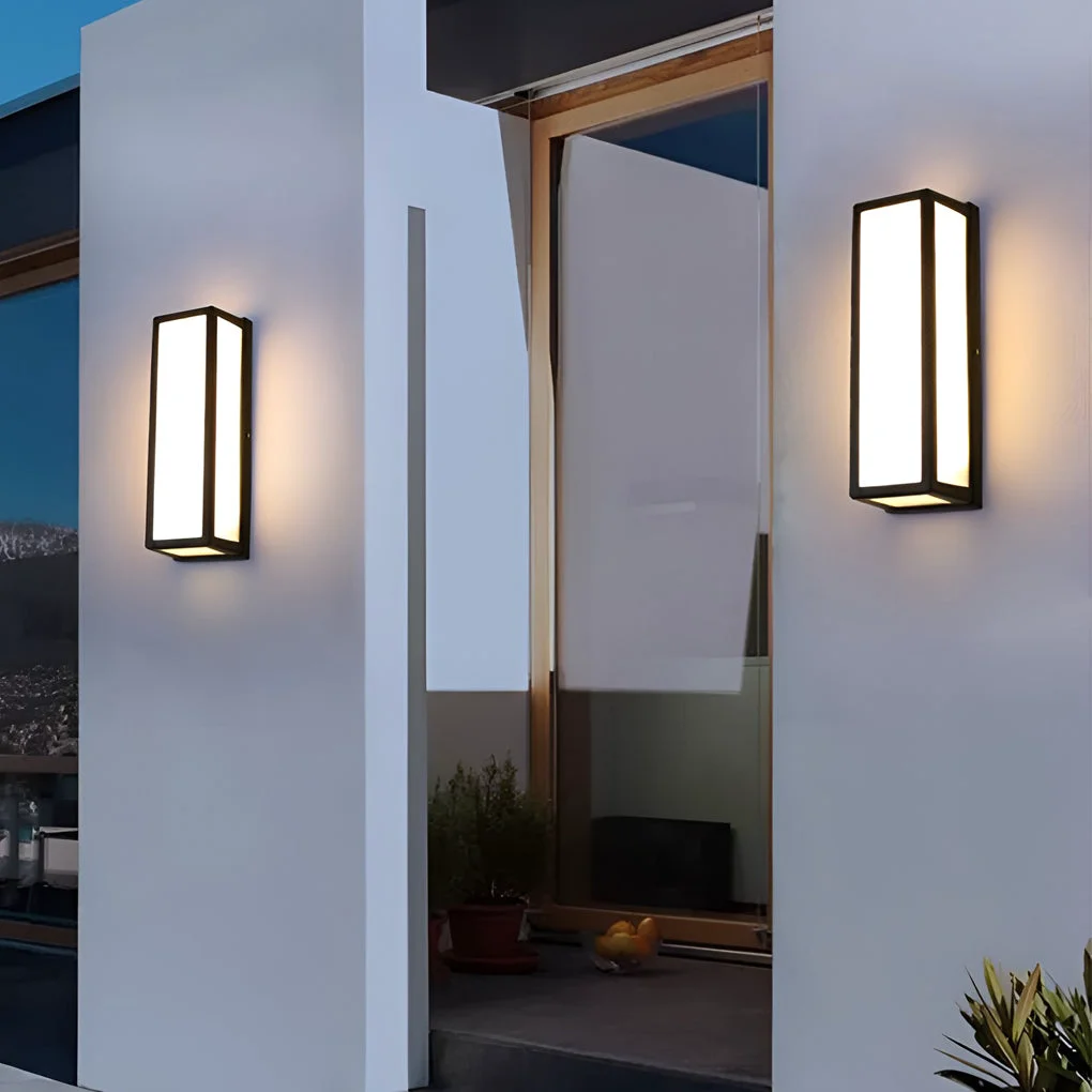 Specialty Rectangle LED Waterproof Motion Sensor Black Modern Wall Sconce Lighting Healthy
