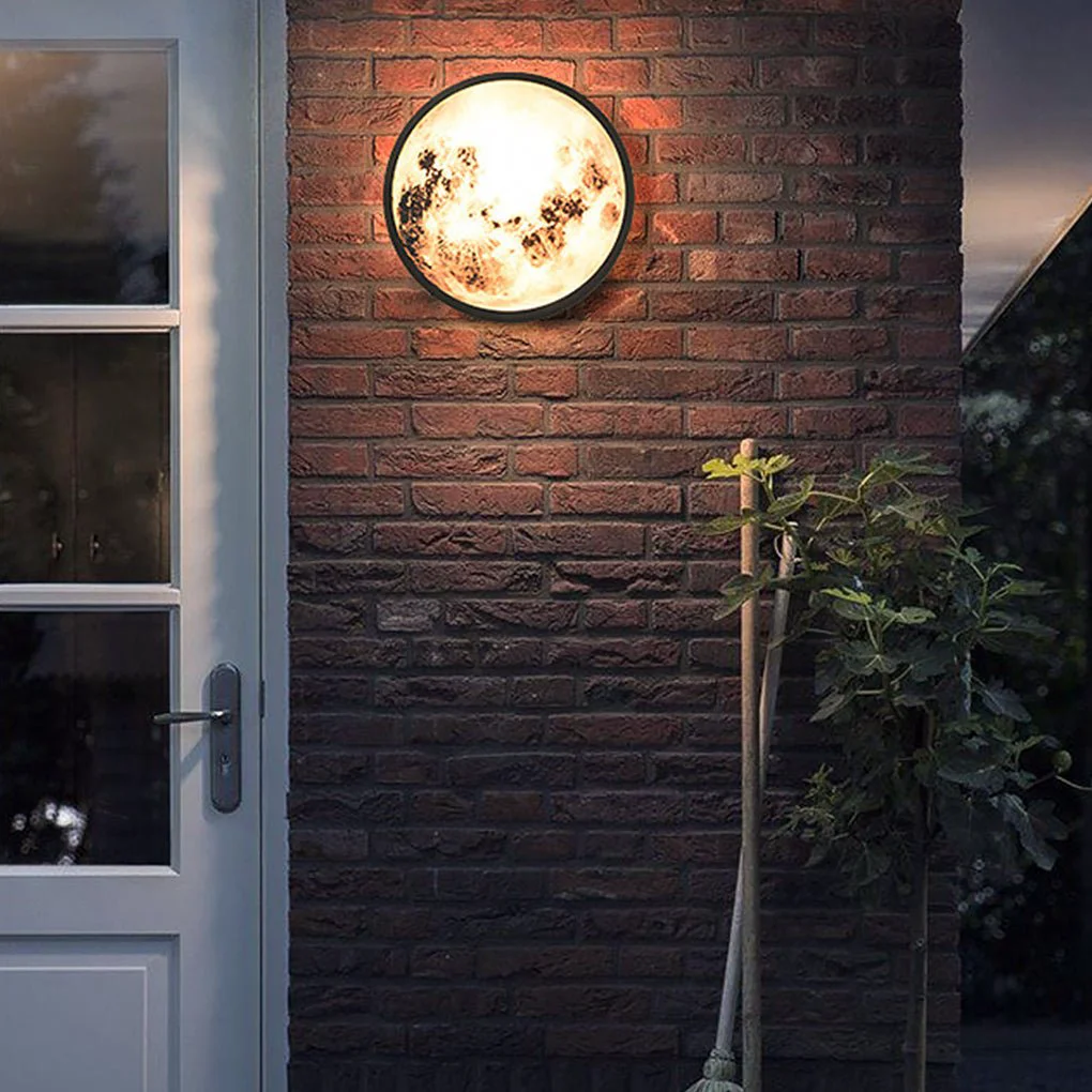 Crafted Creative Moon Outdoor Waterproof Garden Light LED Exterior Wall Light Premium