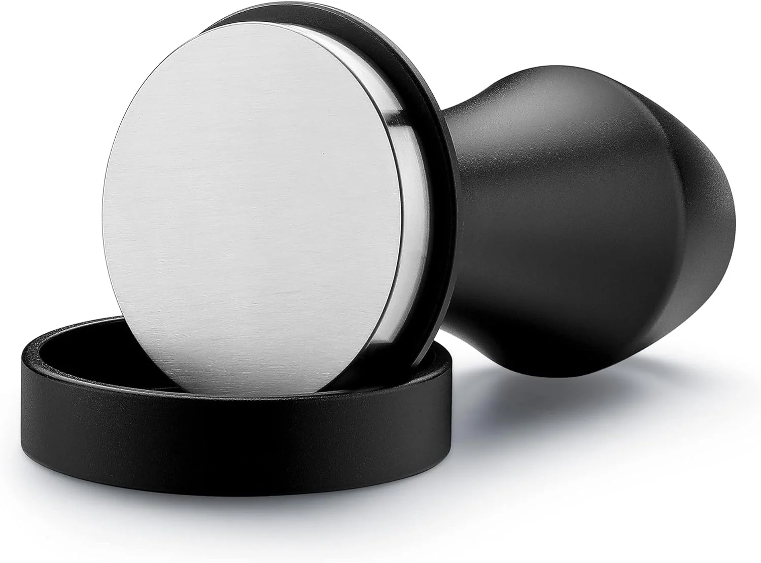 First-Class Normcore 51mm Espresso Tamper – Spring-loaded Tamper – Barista Tools – Barista Coffee Tamper with Anodized Aluminum Tamper Stand Holder Natural