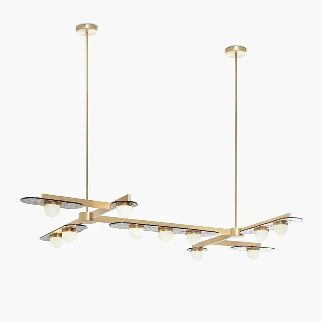Specialty Brass Grid Chandelier Efficient