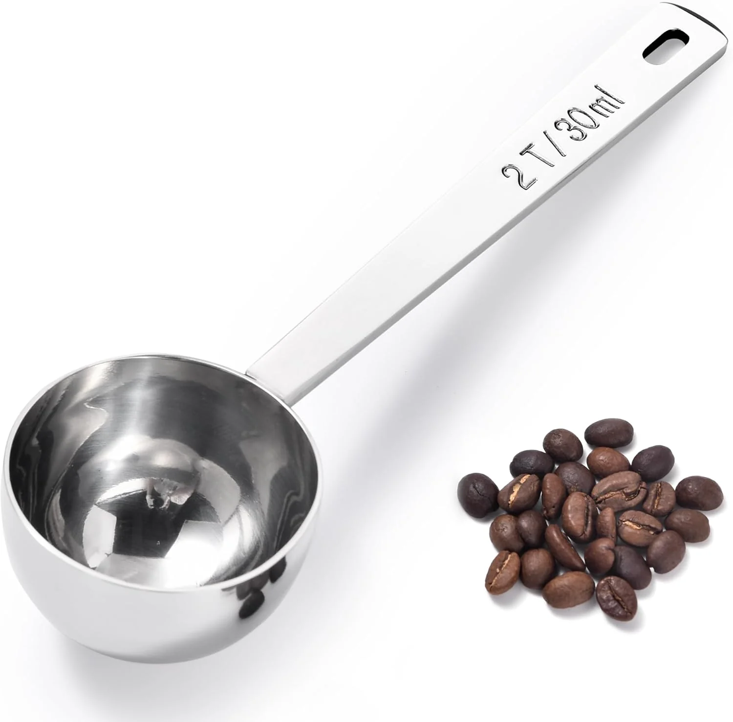 Green 18 8 Stainless Steel Coffee Scoop Doosu Food-Grade Metal Measuring Spoon with 4.3in Long Handle Tablespoon Scooper for Coffee Beans Ground Coffee Consistent