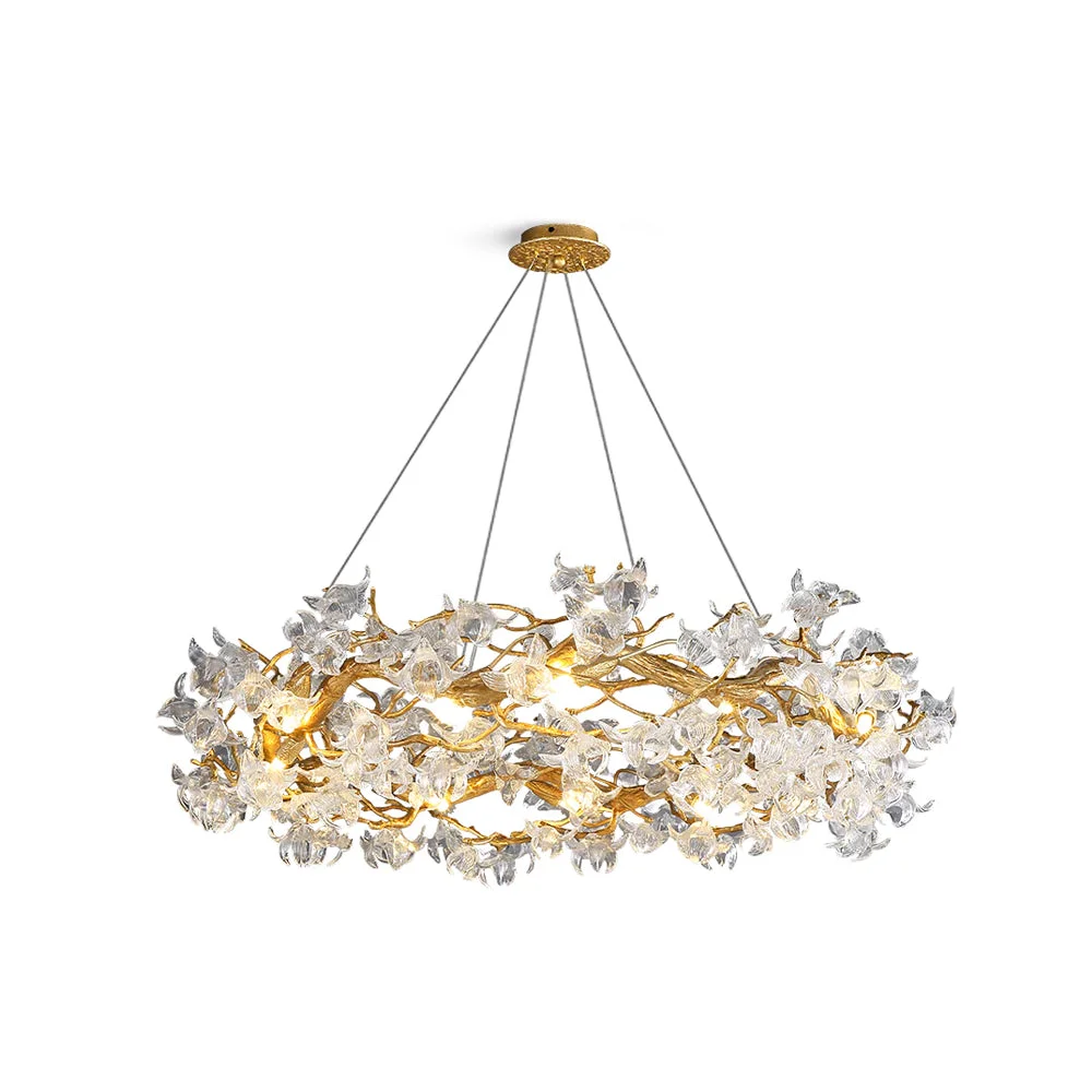 Clean Hibiscus Flower Chandelier Traditional