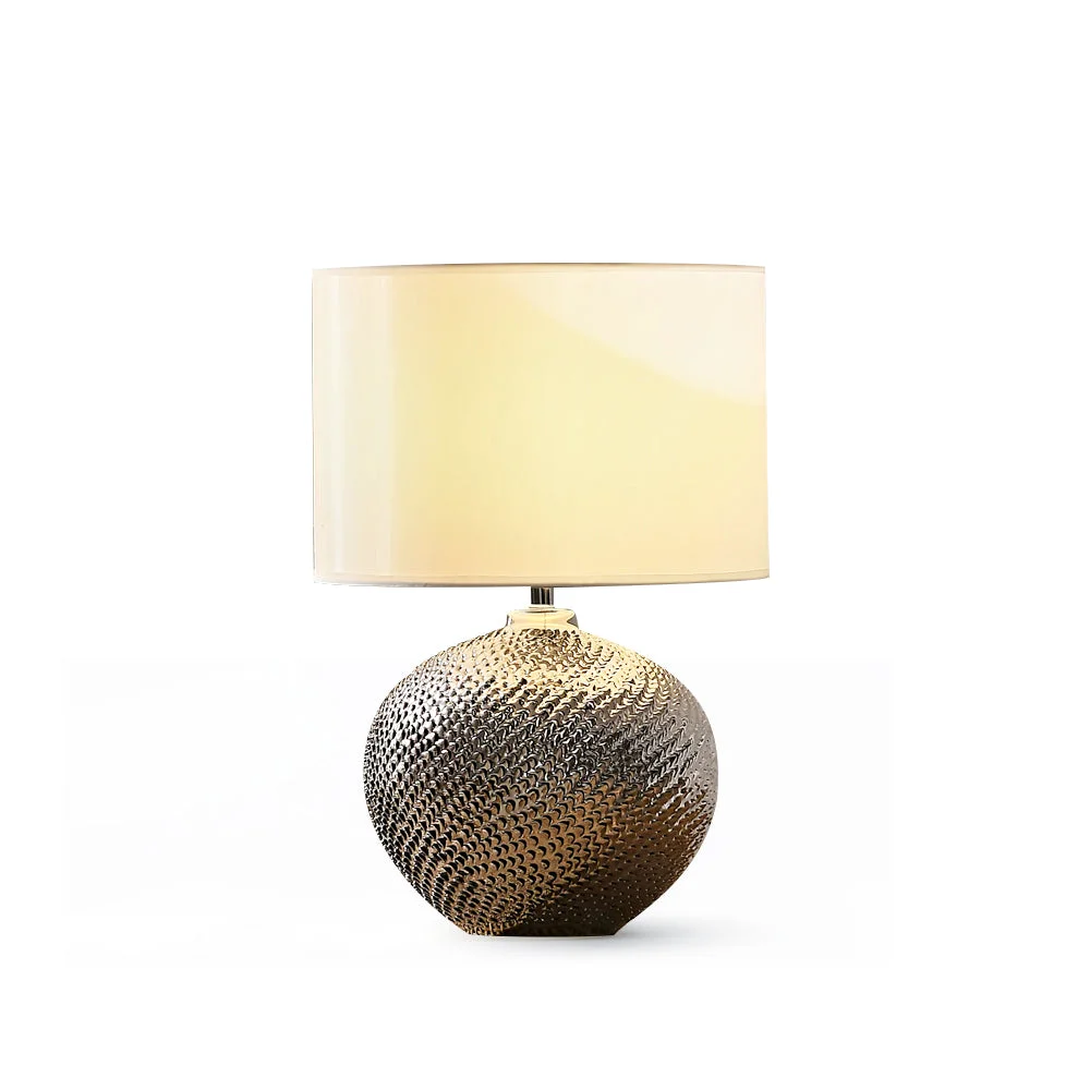 Clean Mabel Textured Ceramic Table Lamp Solid