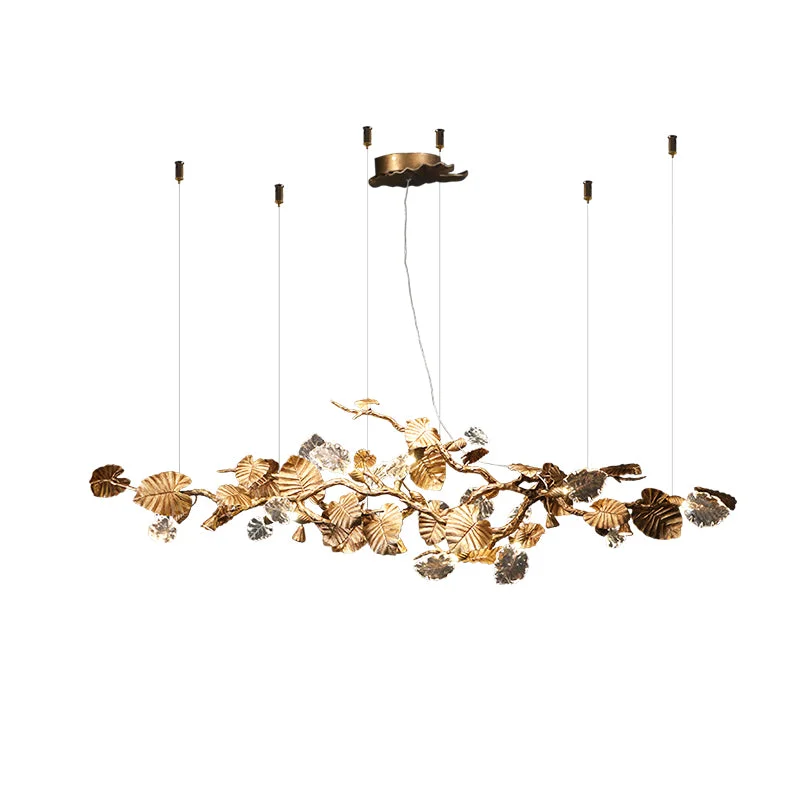 Stylish Brass Leaf Chandelier Durable