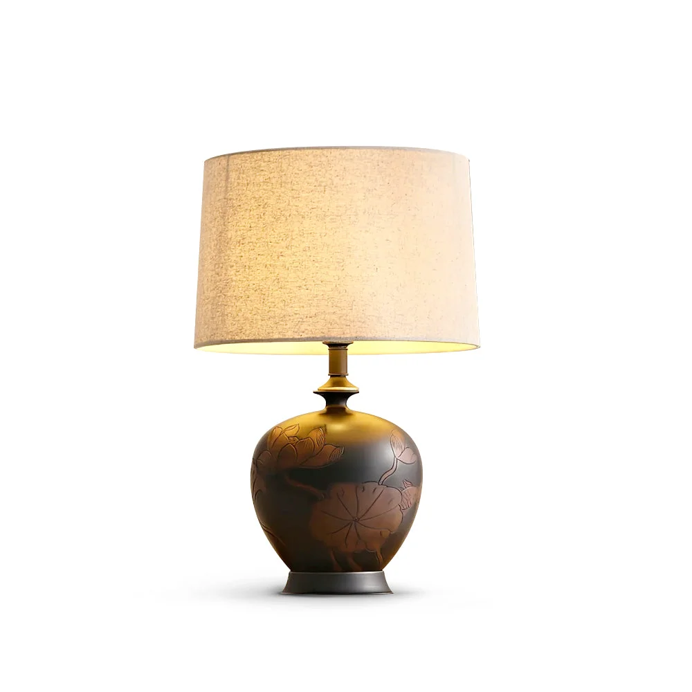 High-End Fish Motif Ceramic Table Lamp Reusable