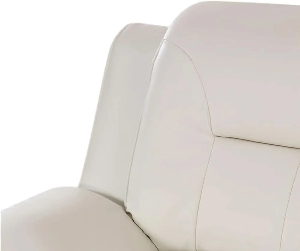 Reusable Cream White 2 Piece Faux Leather Sofa Set Living Room Efficient