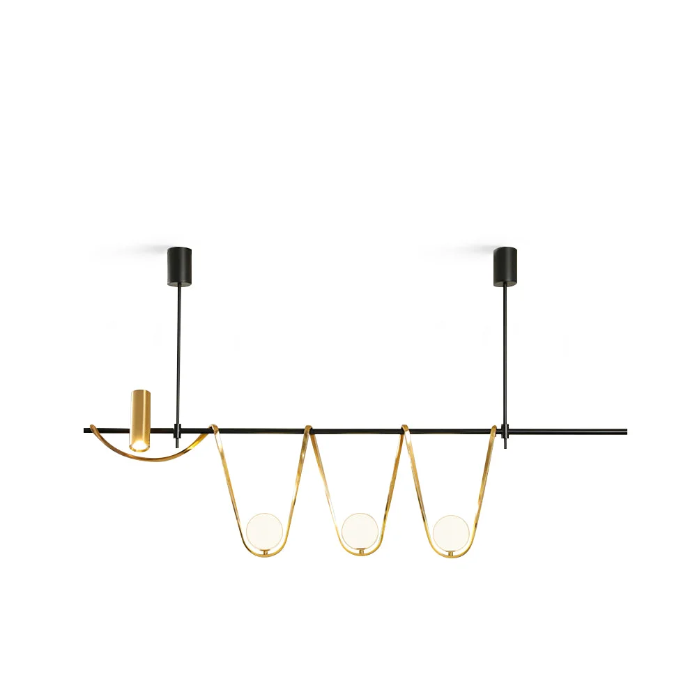 Premium Material Linear Island Chandelier High-End