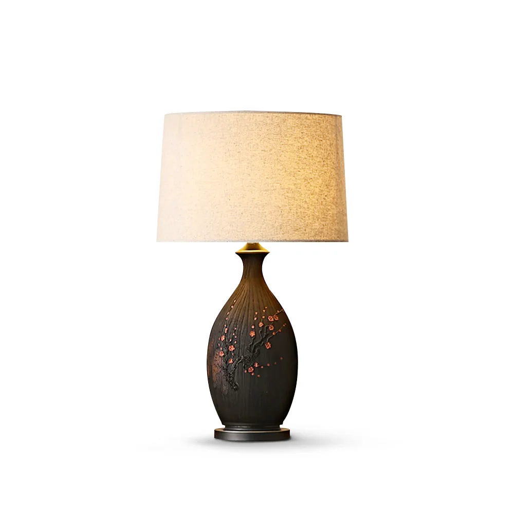Prestigious Plum Ceramic Table Lamp Easy-to-Use