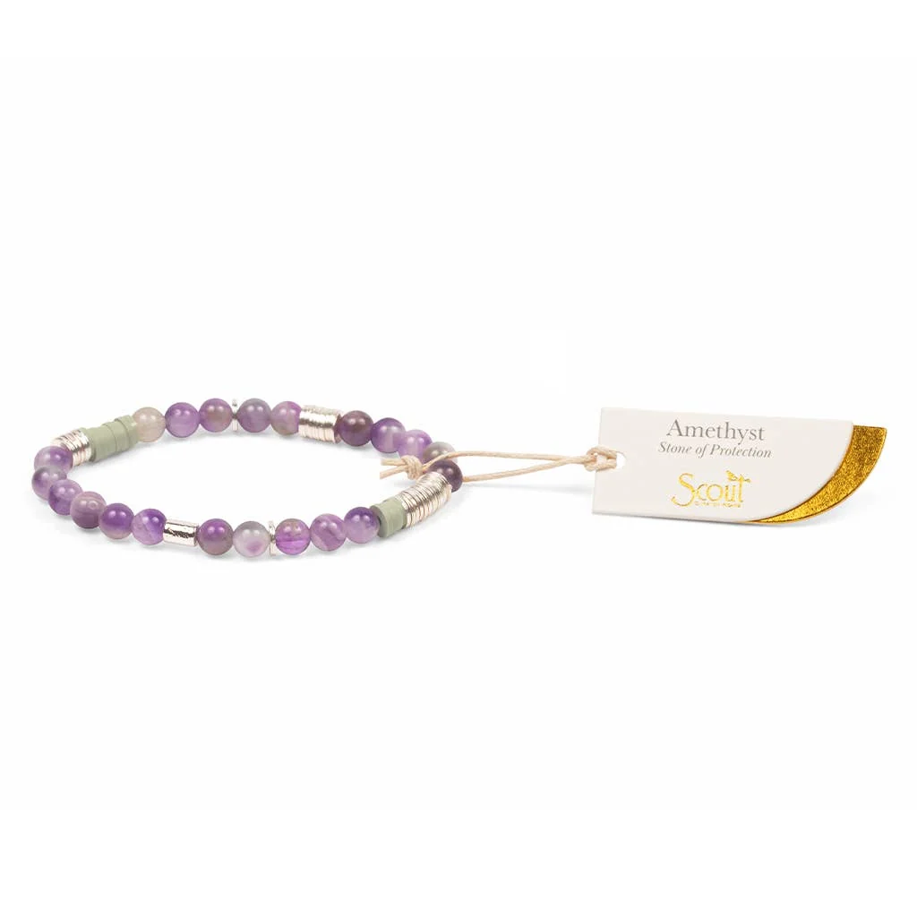 Dependable Intermix Stone Stacking Bracelet Amethyst Powerful