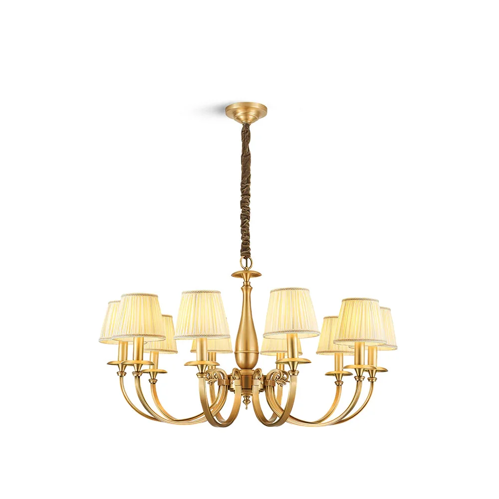 Recyclable Pleated Brass Chandelier Sophisticated