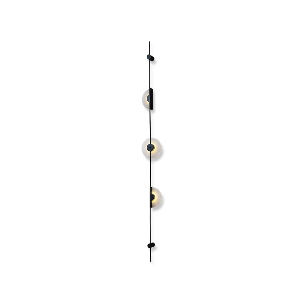 Contemporary Black Slender Alabaster Wall Lamp Practical