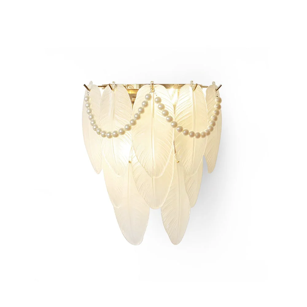 High-Performance Feather Pearl Wall Lamp Green