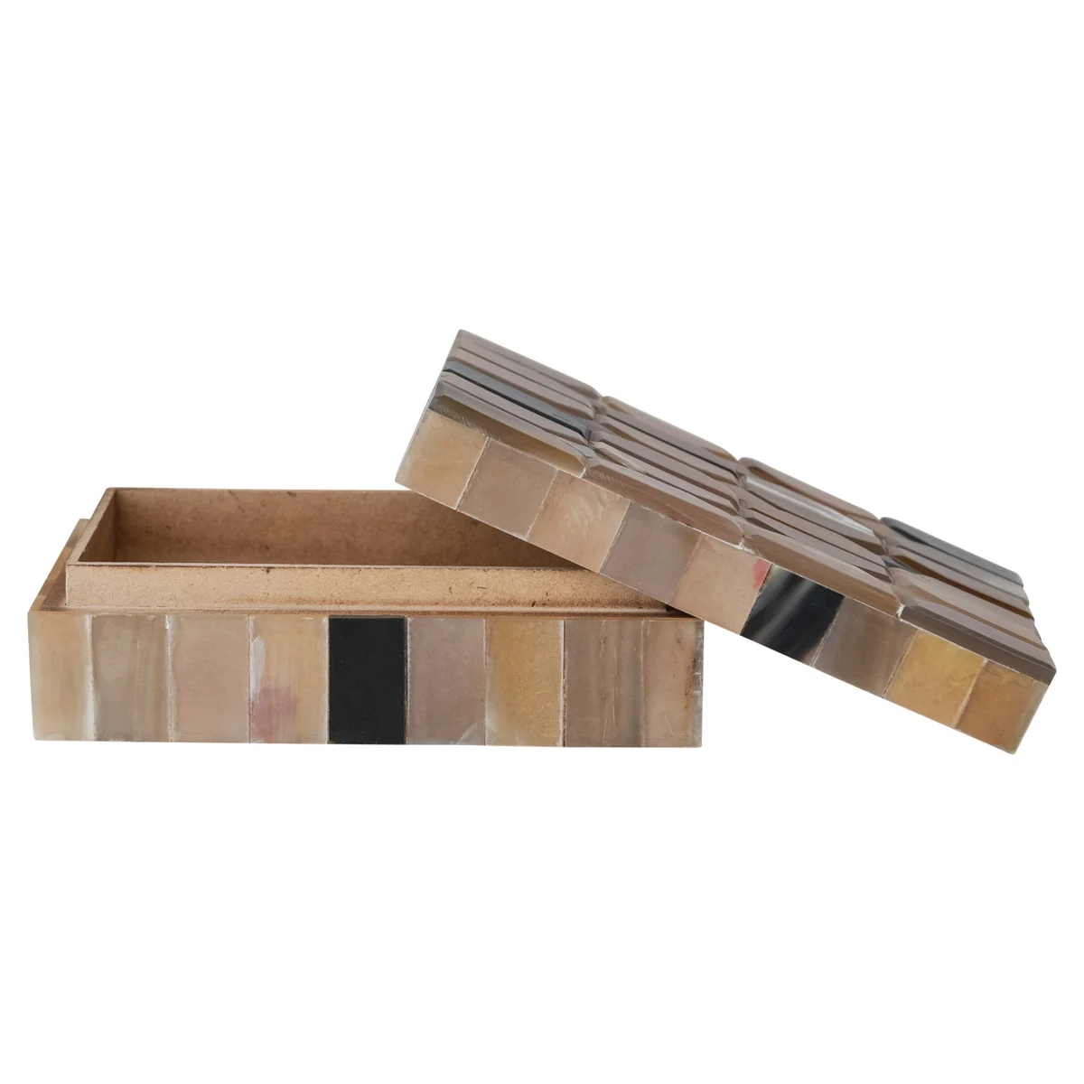 Long-Lasting Handmade Natural Horn and Wood Rectangular Storage Box Effective