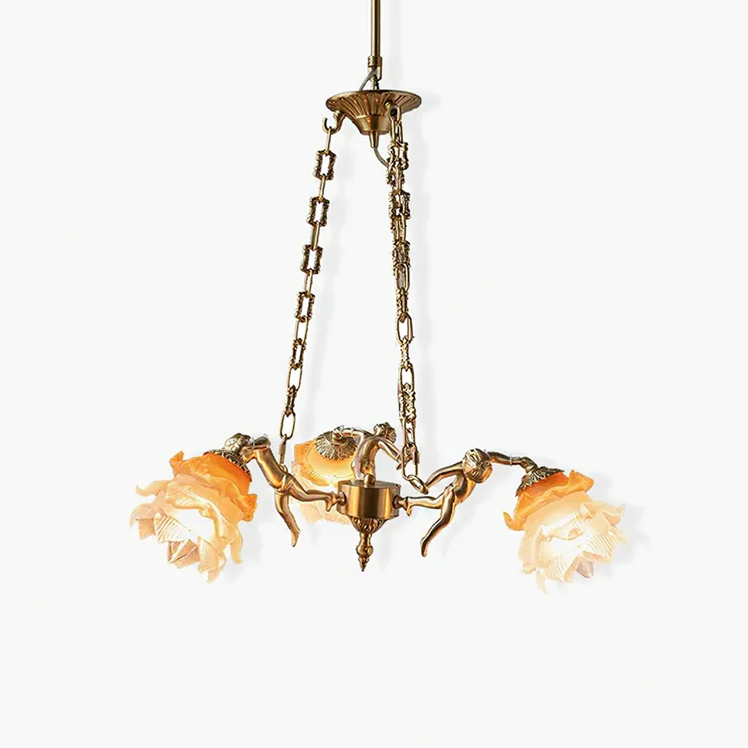 Prestigious Putti Statuettes Brass Suspension Original Design