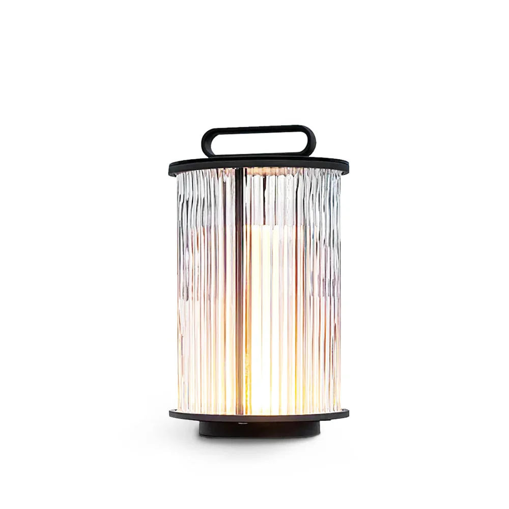 High-Quality Line Glass Lantern Solar Table Lamp High-Grade