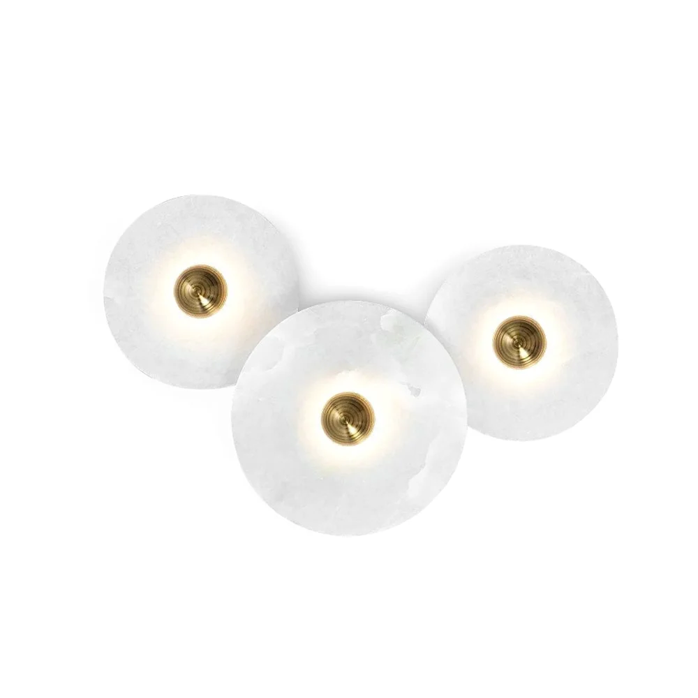Eco-Friendly Round Alabaster Combination Wall Lamp Fashionable