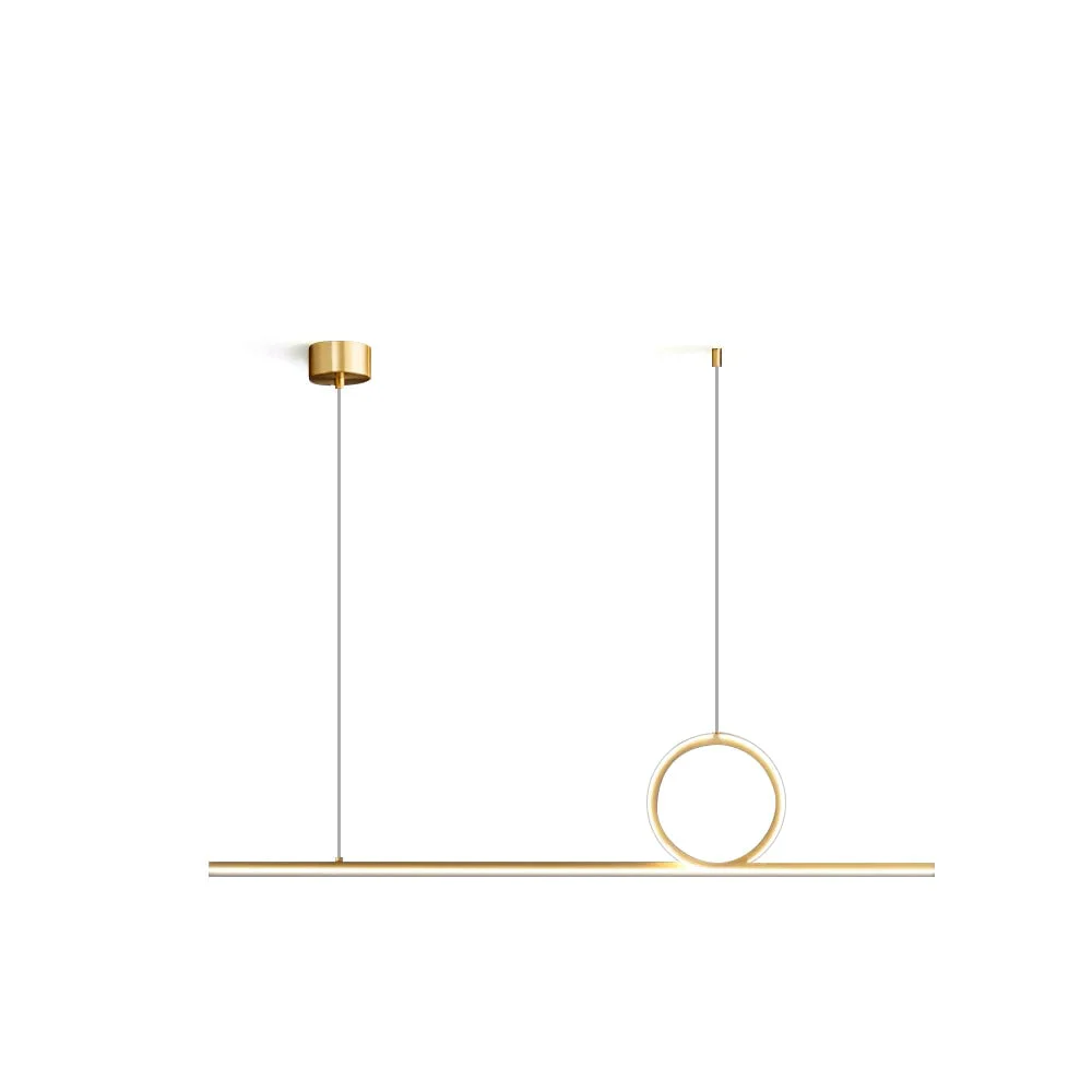 Refined Centre Loop Linear Pendant Lamp Natural