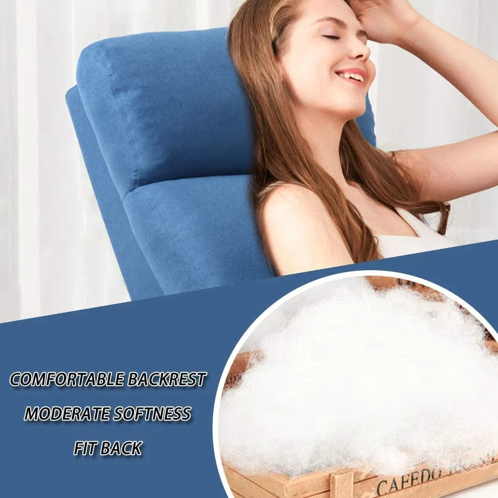 Healthy Blue Fabric Recliner Chair For Living Room Home Theater Carefully Designed