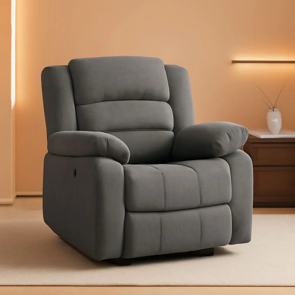 Prestigious Oversized Grey Electric Recliner Chair For Living Room Long-Lasting