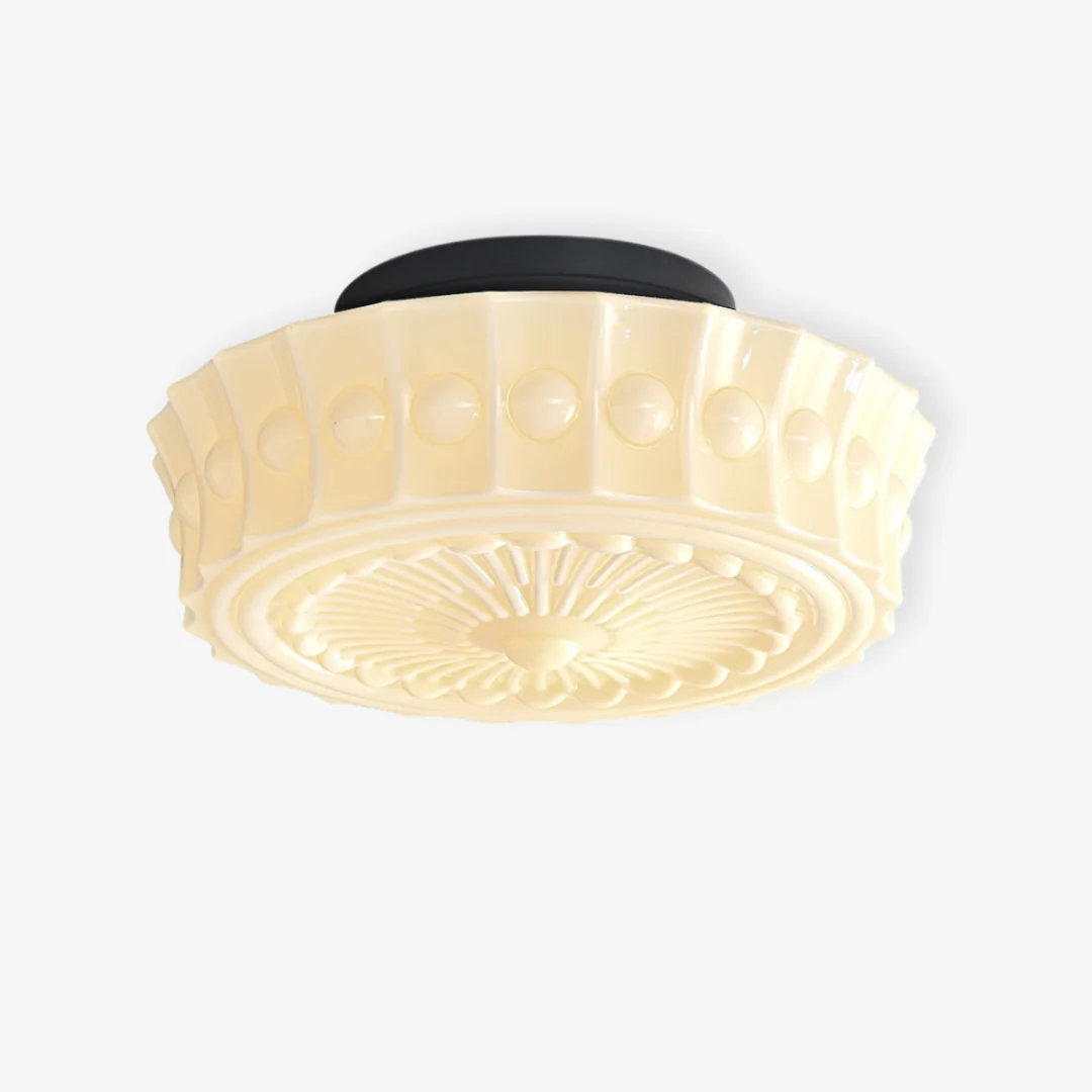 Contemporary French Vintage Drum Ceiling Light Breathable