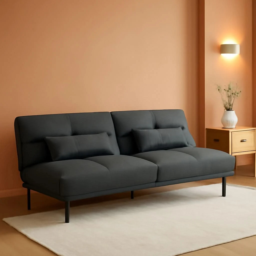 Expertly Made 68 Inch Convertible Futon Sofa Bed With Adjustable Backrest Fashionable