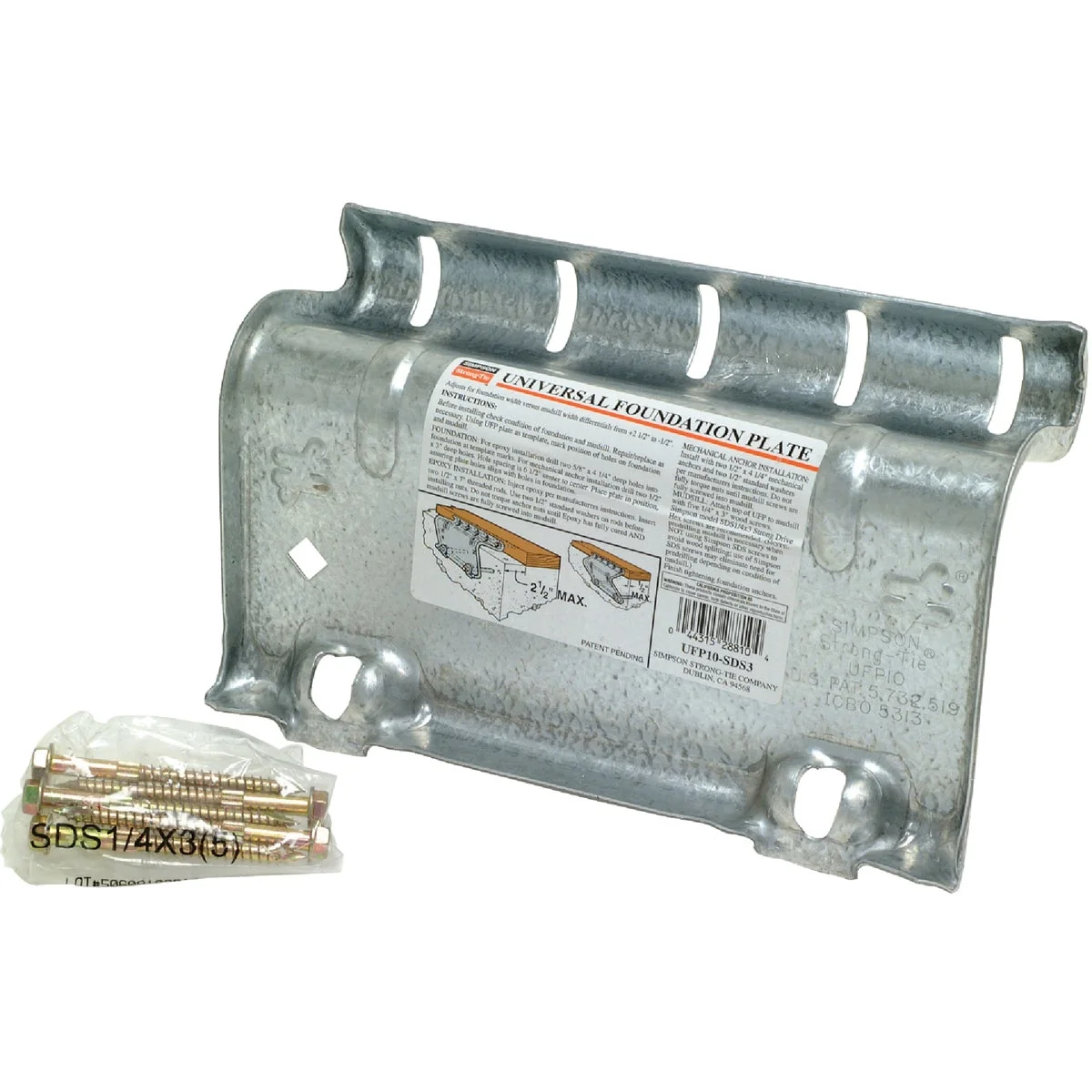 Original Simpson Strong-Tie 14 ga Galvanized Steel Foundation Plate Refined