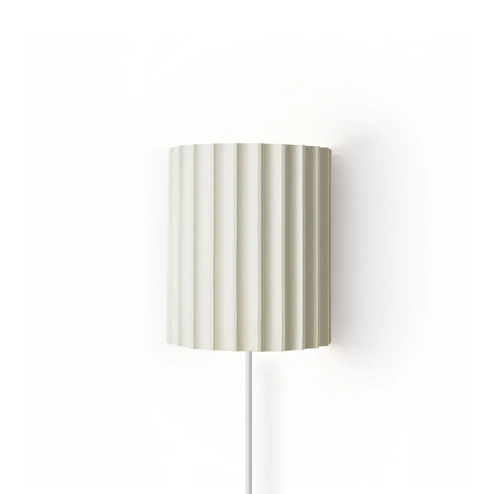 Breathable Fluted Resin Plug In Wall Lamp Organic