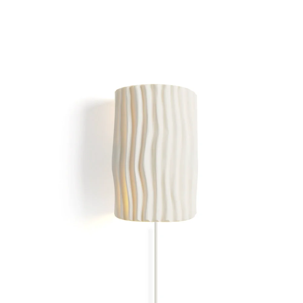 Minimalist Pleated Resin Plug In Wall Lamp Reliable