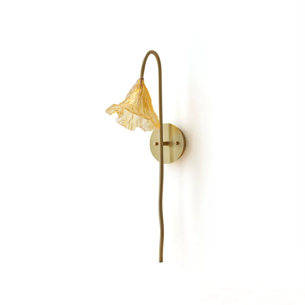 Easy-to-Use Lotus Amber Wall Lamp Soft