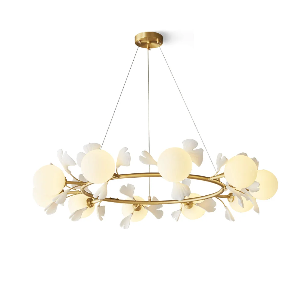 Prestigious Allanie Gingko Round Chandelier High-Quality